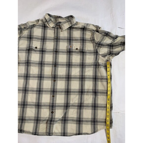 Carhartt Shacket Mens 3XL White Gray Original Fit Rugged Plaid Flannel Workwear - Picture 9 of 10